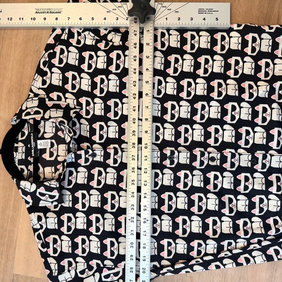 NWT Karl Lagerfeld Paris Choupette Cat Print Button Down Shirt Black White - Picture 5 of 7
